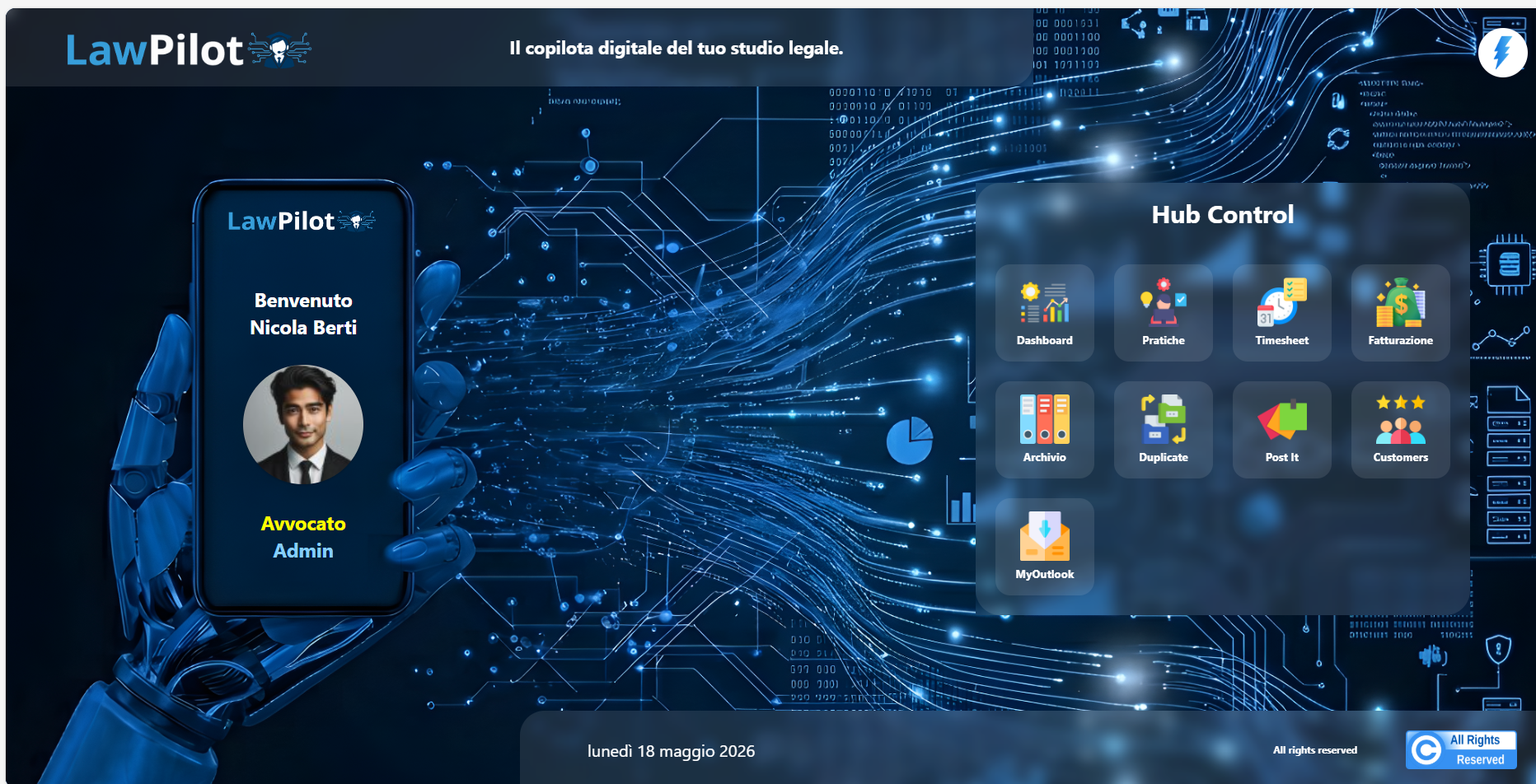 MyLexMaster365 Hub Control — schermata principale dell'app